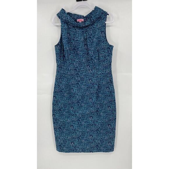 Lilly Pulitzer Sheath Dress Women's 14 Multi Printed Cotton Stretch Boat Neck - Picture 1 of 11